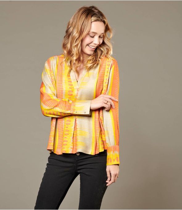 SARA PIANO JAUNE Blouse en Viscose pour Femme - Essentiels d'hiver - Storiatipic