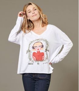 VIKI PEPITA ROUGE T-shirt en Coton pour Femme - 1
