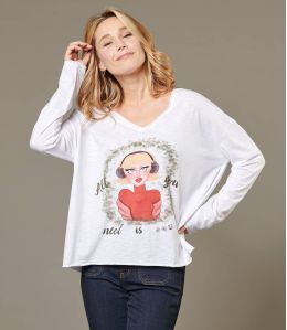 VIKI PEPITA ROUGE T-shirt en Coton pour Femme - Essentiels d'hiver - Storiatipic VIKI PEPITA ROUGE T-shirt en Coton pour Femme - Essentiels d'hiver - Storiatipic