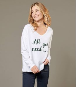 VIKI UNI BLANC T-shirt en Coton pour Femme - 1