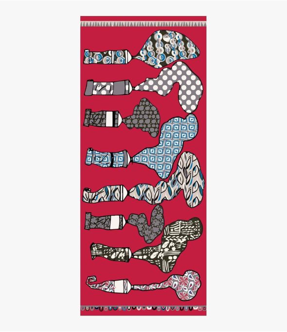 ANABEL Wollen sjaal met borduursel voor dames 80 x 190 cm - Benodigdheden voor de winter - Storiatipic