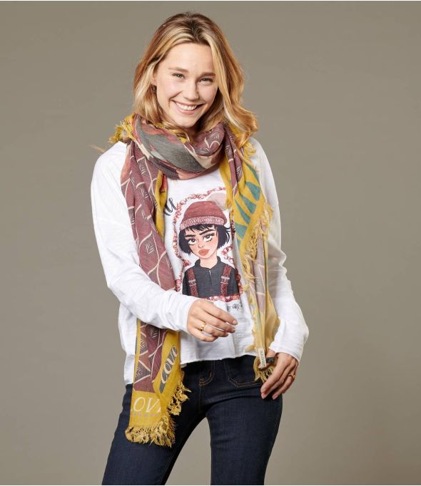 PEPITA Cuadrado Grande de Lana y Algodón para Mujer 140 x 140 cm - Winter Essentials - Storiatipic