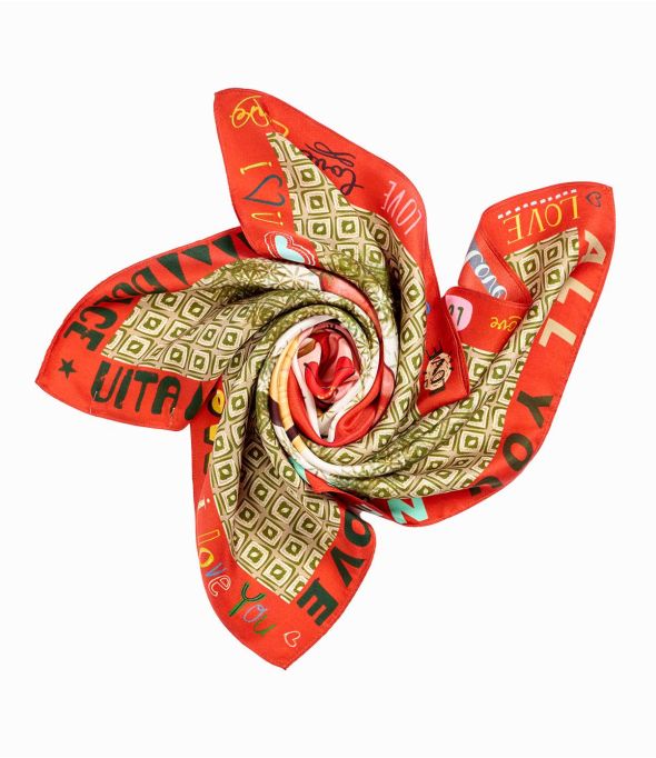 TERESA Bandana in seta da donna 65 x 65 cm - Essenziali per l'inverno - Storiatipic