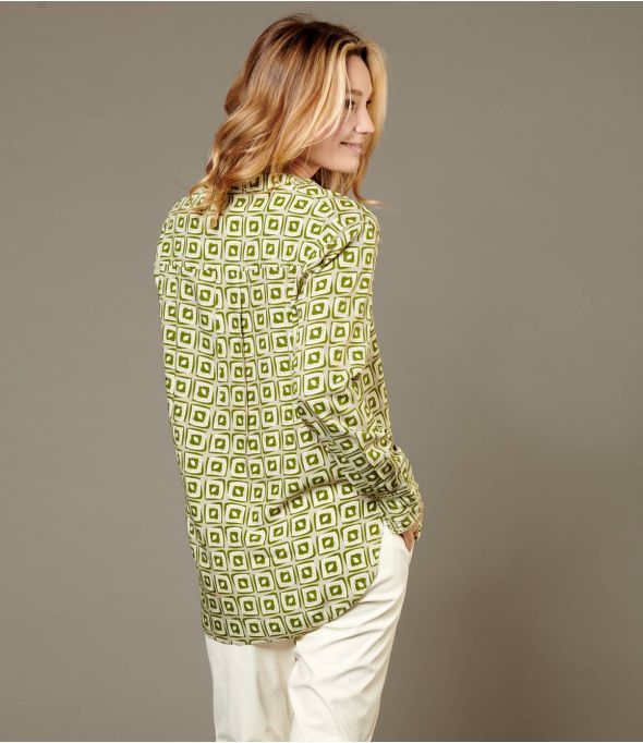 MILA KARO KHAKI Dames Viscose Blouse - Benodigdheden voor de winter - Storiatipic