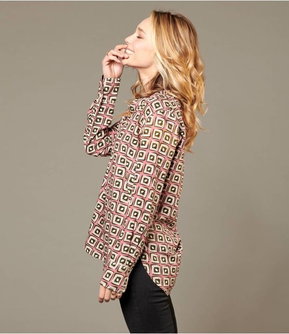 MILA KARO PINK Blusa de viscosa para mujer - Winter Essentials - Storiatipic