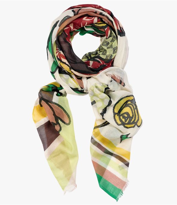 IVETTE Foulard en coton pour Femme 70 x 190 CM - 1
