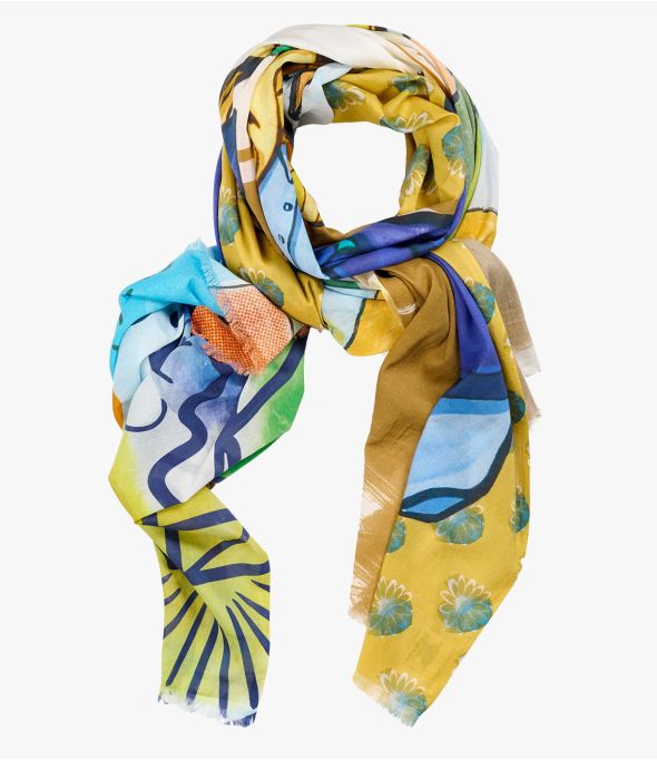 JAEL Foulard en coton pour Femme 100 x 200 CM - 1