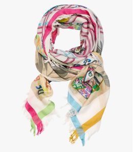 RACHEL en coton, soie, broderies pour Femme 140 x 140 CM - - Storiatipic RACHEL en coton, soie, broderies pour Femme 140 x 140 CM - - Storiatipic