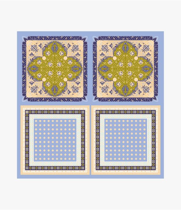 TRESOR Women's Silk Scarf 100x100 cm Storiatipic - 1