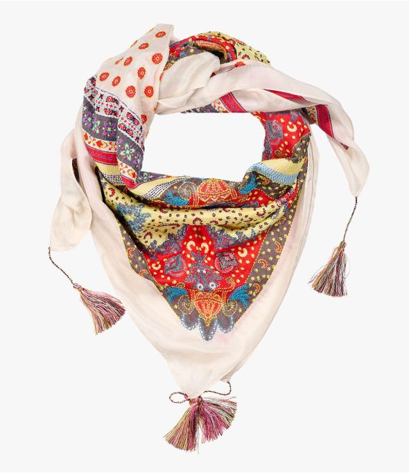 TRESOR bordado cuadrado de seda grande para mujer 100 x 100 cm - Winter Essentials - Storiatipic