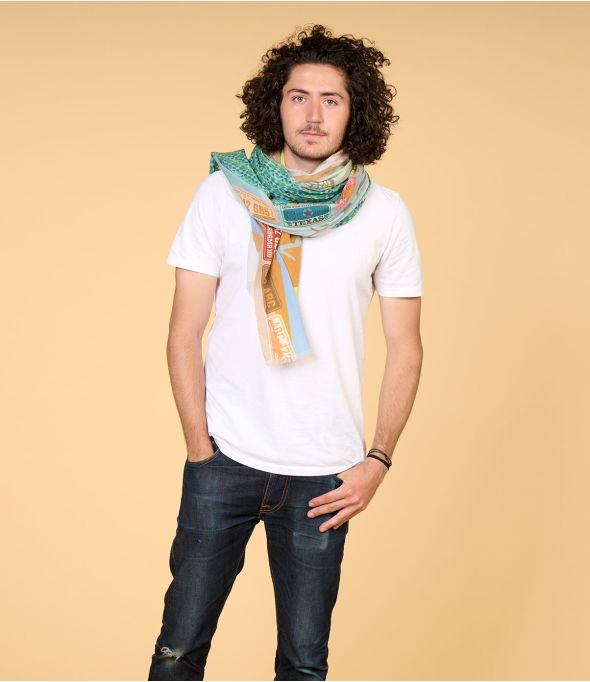 DAVID Foulard en coton pour Homme 100 x 200 CM - 1