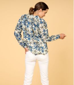 AGNES DAISY BLEU Blouse en coton pour Femme - 2