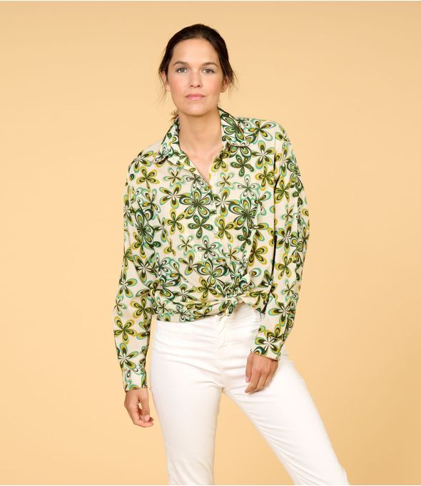 COSY DAISY VERT en coton pour Femme - - Storiatipic