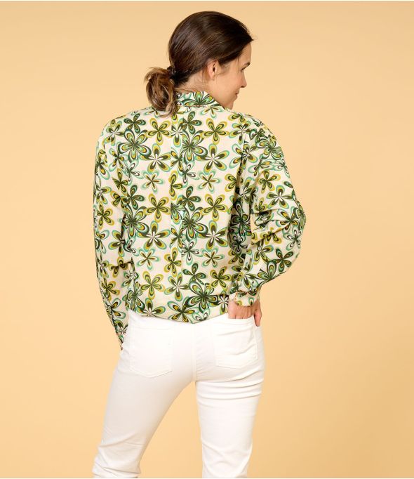 COSY DAISY VERT en coton pour Femme - - Storiatipic