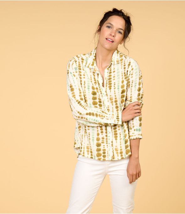 FRAN DYE CAMEL Foulard en 100% viscose pour viscose - - Storiatipic