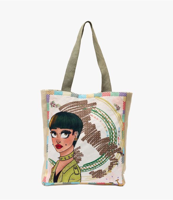 Dames Cotton ANISE CARRY 30X35X6CM - - Storiatipic