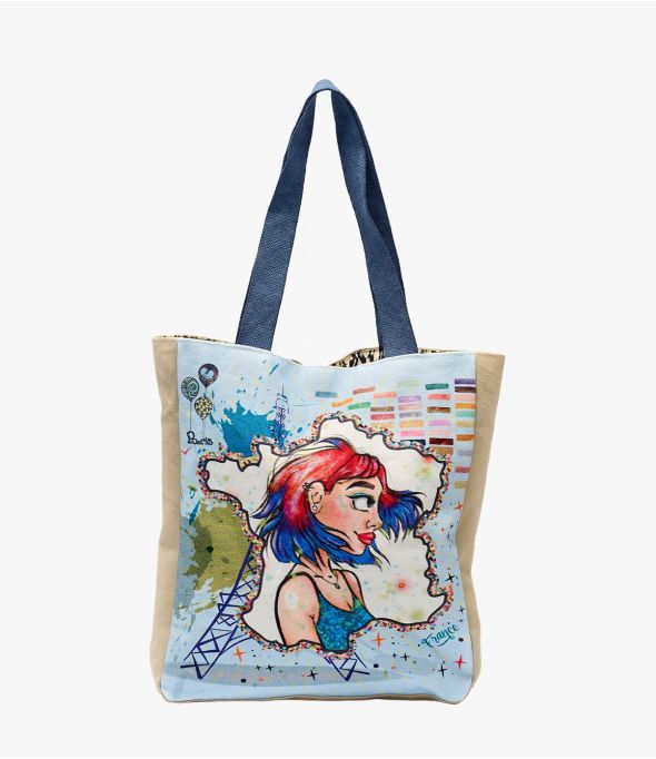 CARRY CIEL en Coton pour Femme 30X35X6CM - - Storiatipic