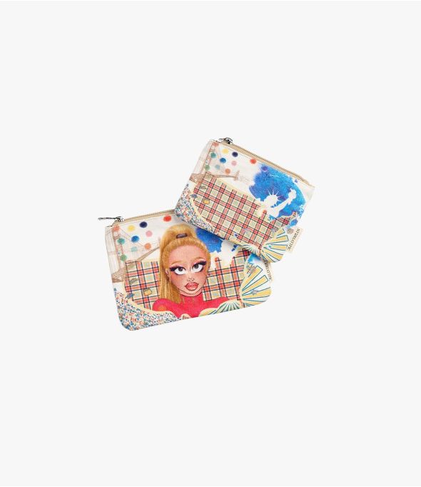 VANITY ROSE Katoenen etui, PE voor dames 21 x 15 cm - - Storiatipic