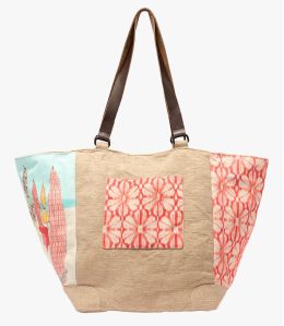 TOTE HANNA en Jute, coton, polyester pour Femme 30x35x30cm - 1