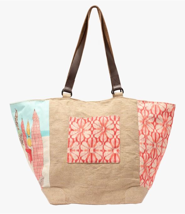 TOTE HANNA Sac en Jute, coton, polyester pour Femme 30x35x30cm - - Storiatipic