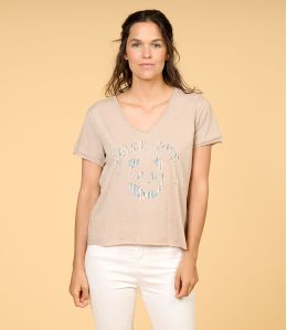 VITA DOLCE BEIGE T-shirt en Coton pour Femme - 1