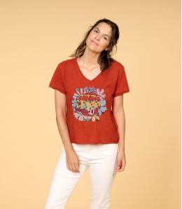VITA VAN CORAIL T-shirt en Coton pour Femme - 1