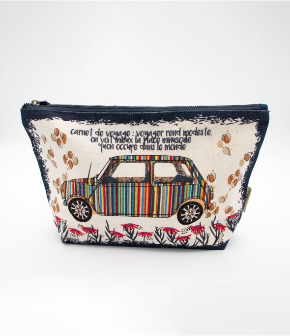 FIONA POUCH aus Jute, Baumwolle für Damen 34 x 20 x 10 cm / 21 x 15 x 6 cm - - Storiatipic
