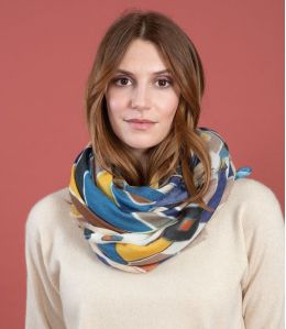 ENZA Écharpe en Laine, Soie couleur Anthracite pour Femme Storiatipic - 5