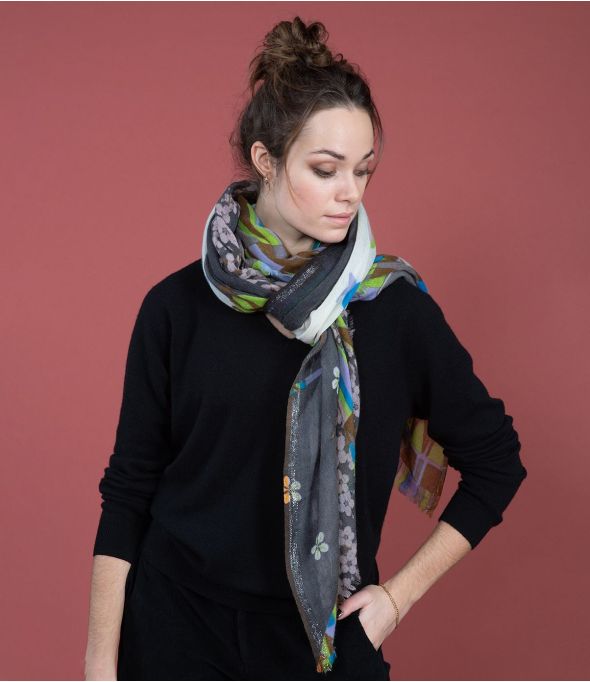 KANDY Wollen Sjaal, Lurex - - Storiatipic