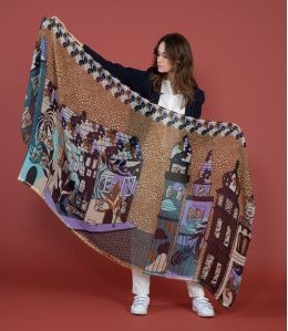 KAREN Wollen Sjaal, Lurex - - Storiatipic KAREN Wollen Sjaal, Lurex - - Storiatipic