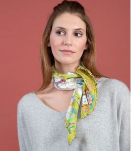 SOANE Bandana en Soie couleur Anis pour Femme Storiatipic - - Storiatipic SOANE Bandana en Soie couleur Anis pour Femme Storiatipic - - Storiatipic
