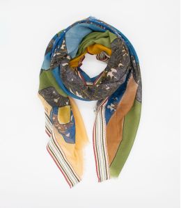 TAIGA Écharpe en Laine, Coton couleur Bleu pour Mixte Storiatipic - - Storiatipic TAIGA Écharpe en Laine, Coton couleur Bleu pour Mixte Storiatipic - - Storiatipic