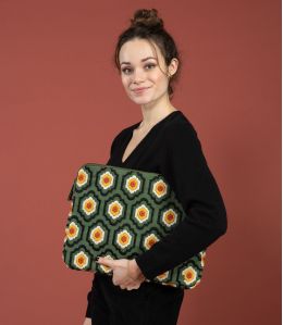 LAPTOP BRODERIE Pochette d'ordinateur en Coton - - Storiatipic LAPTOP BRODERIE Pochette d'ordinateur en Coton - - Storiatipic