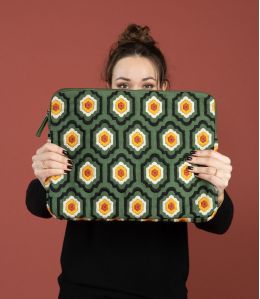LAPTOP BRODERIE Pochette d'ordinateur en Coton - - Storiatipic LAPTOP BRODERIE Pochette d'ordinateur en Coton - - Storiatipic