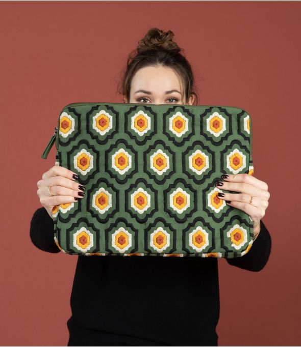 LAPTOP BRODERIE Custodia per computer in cotone - - Storiatipic