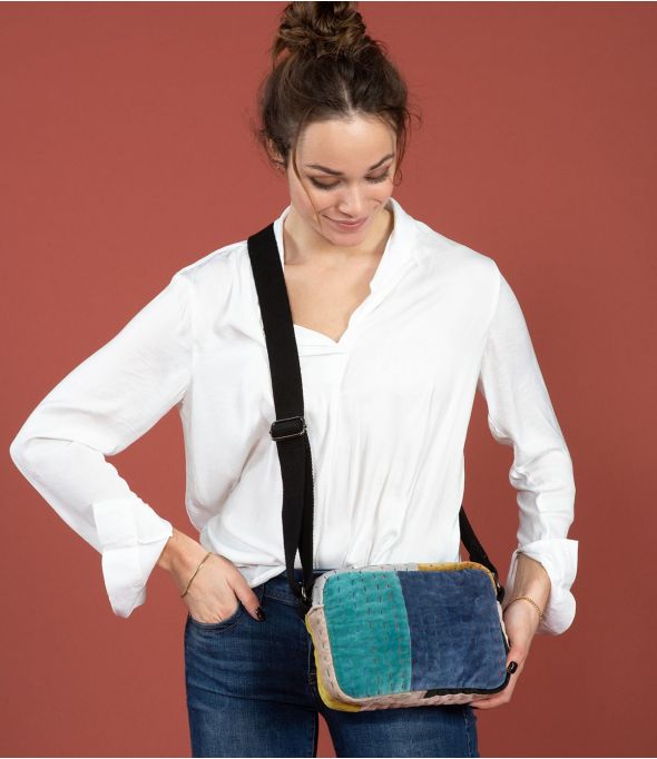 NIGHT KANTHA Borsa piccola in cotone - - Storiatipic