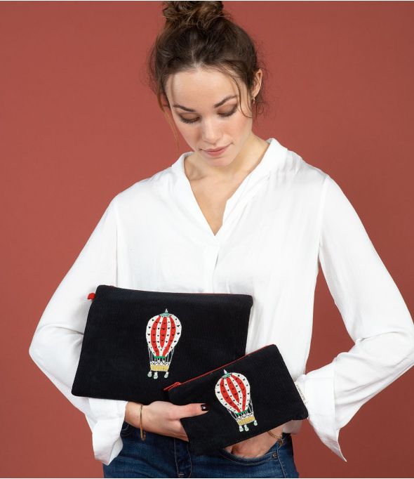 TOCADOR TERCIOPELO NEGRO Bolsa de algodón - - Storiatipic