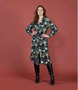 ELENA ISA ANTHRACITE Robe en Viscose couleur Anthracite pour Femme Storiatipic - 1