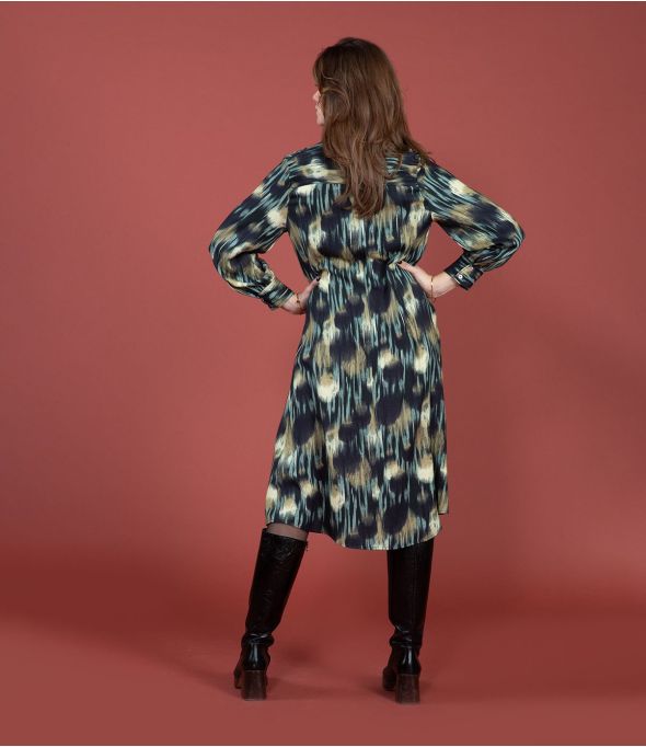 ELENA ISA ANTRACIET Viscose jurk - - Storiatipic