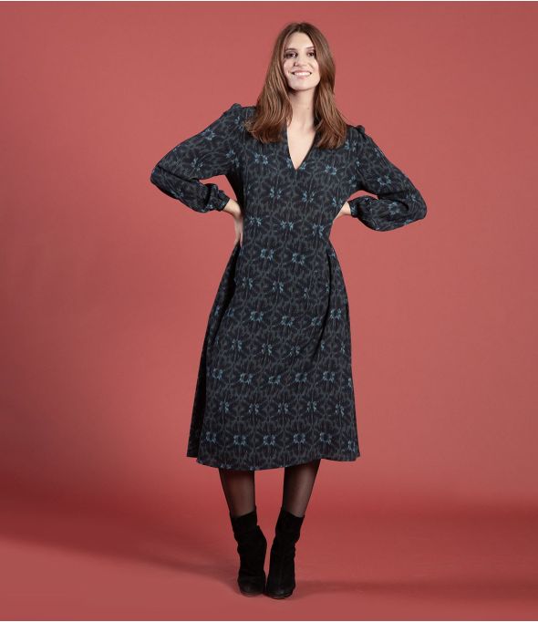 GULIA MARGOT NAVY Kleid aus Viskose - - Storiatipic