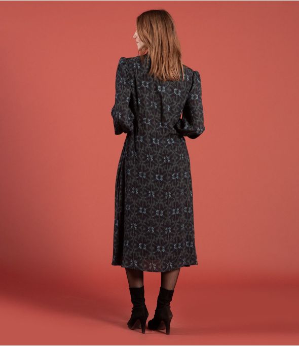 GULIA MARGOT MARINE Robe en Viscose couleur Marine pour Femme Storiatipic - - Storiatipic