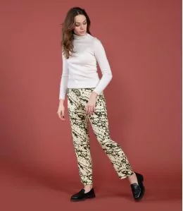 LENY GRANITE BEIGE Pantalon en Viscose couleur Beige pour Femme Storiatipic - 1