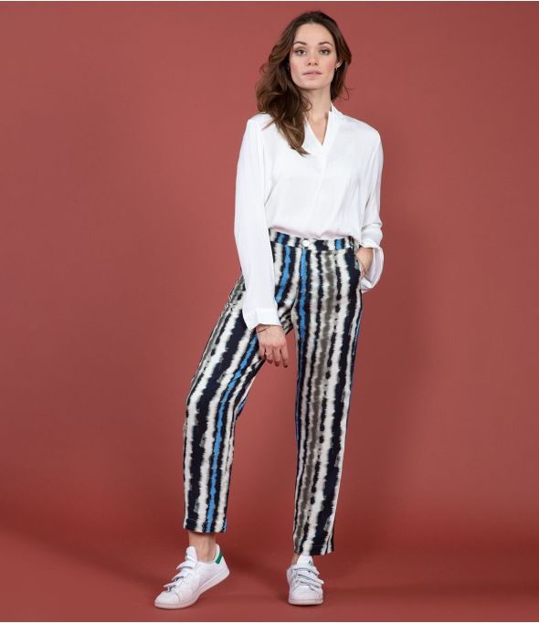 Pantalón de viscosa LENY LUCE NAVY - - Storiatipic