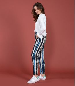 LENY LUCE NAVY Viscose broek - - Storiatipic LENY LUCE NAVY Viscose broek - - Storiatipic