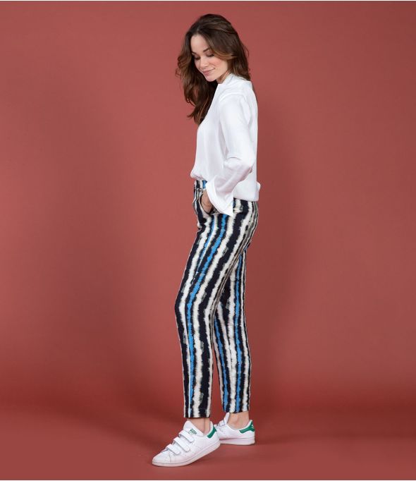 Pantalón de viscosa LENY LUCE NAVY - - Storiatipic