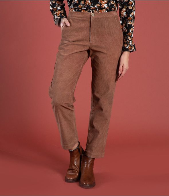 LENY CAMEL SAMT Hose aus Baumwolle - - Storiatipic