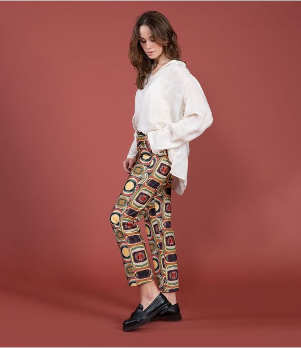 LENY VELVET HIPPIE CAMEL Pantalón de algodón - - Storiatipic