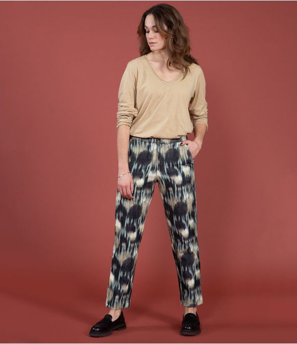 LENY VELVET ISA Anthrazit Hose aus Baumwolle - - Storiatipic