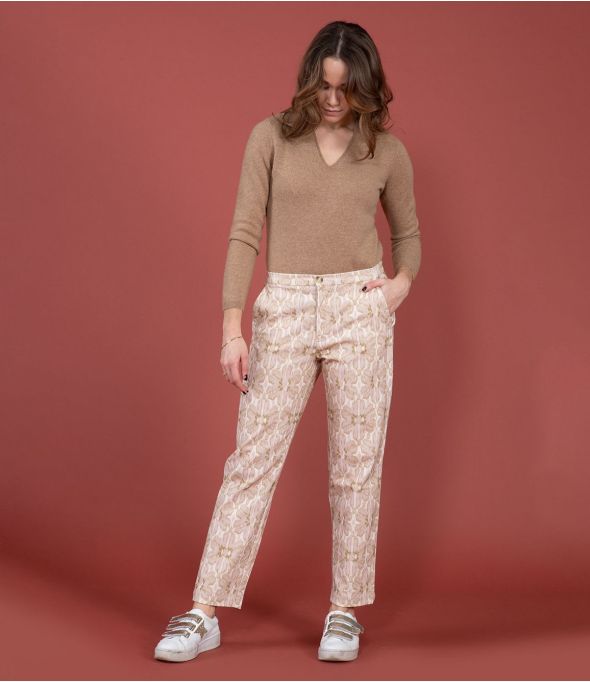 LENY VELOURS MARGOT ROSE Pantalon en Coton - - Storiatipic