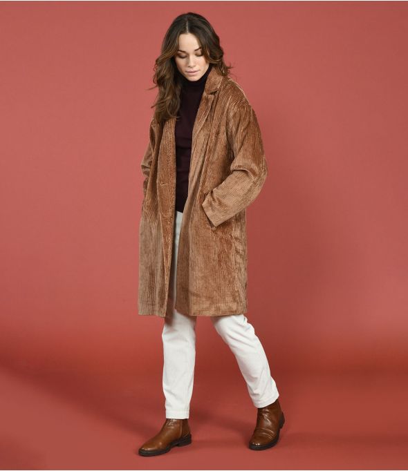 LIV VELVET CAMEL Cappotto in cotone - - Storiatipic